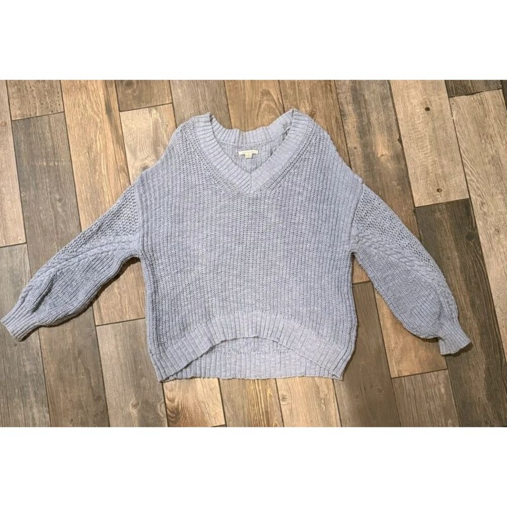 Light Blue American Eagle V Neck Sweater Size L